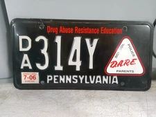 Pennsylvania DARE License Plate PA Drug Abuse Resistance Education 2006