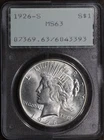1926-S (MS63) Peace Silver Dollar $1 PCGS Rattler - Better Date