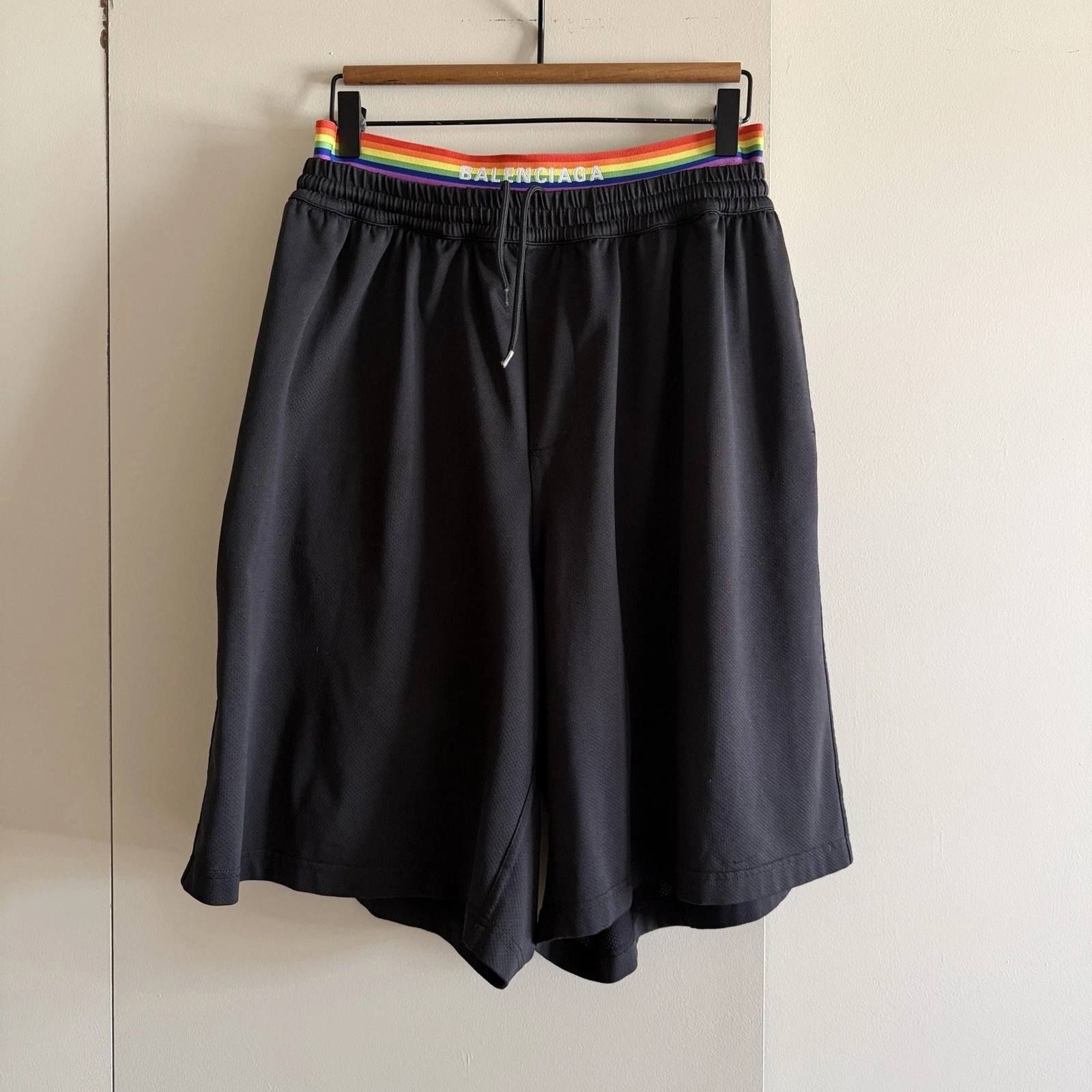 Balenciaga — BALENCIAGA 2022 Demna Men's Pride Rainbow-Waist Swim Shorts S $1150