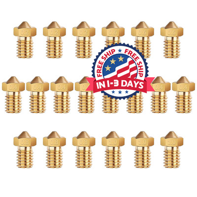20 boquillas de latón para impresora 3D V5 y V6:8PCS 0.4mm, 3PCS 0.2mm/0.6mm/0.8