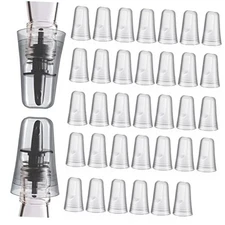 Chengu Pieces Liquor Bottle Toppers for Liquor Pour Bottle Covers 36 Clear