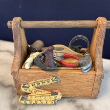 Vintage Resin Miniature Carpenters Tool Box By FIGI Graphics