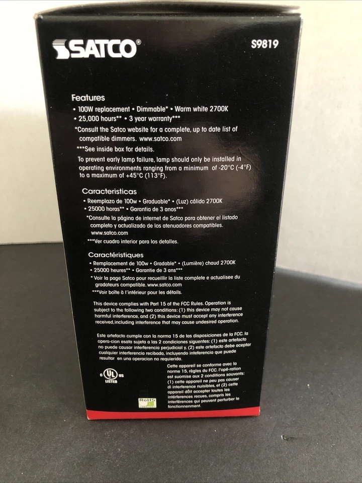 Satco S9819 Omnidirectional Dimmable LED A21 15.5W 100w Replacement Warm White - Image 4 of 4