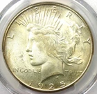 1925-S Peace Silver Dollar $1 - Certified PCGS MS64+ Plus Grade - $3,200 Value