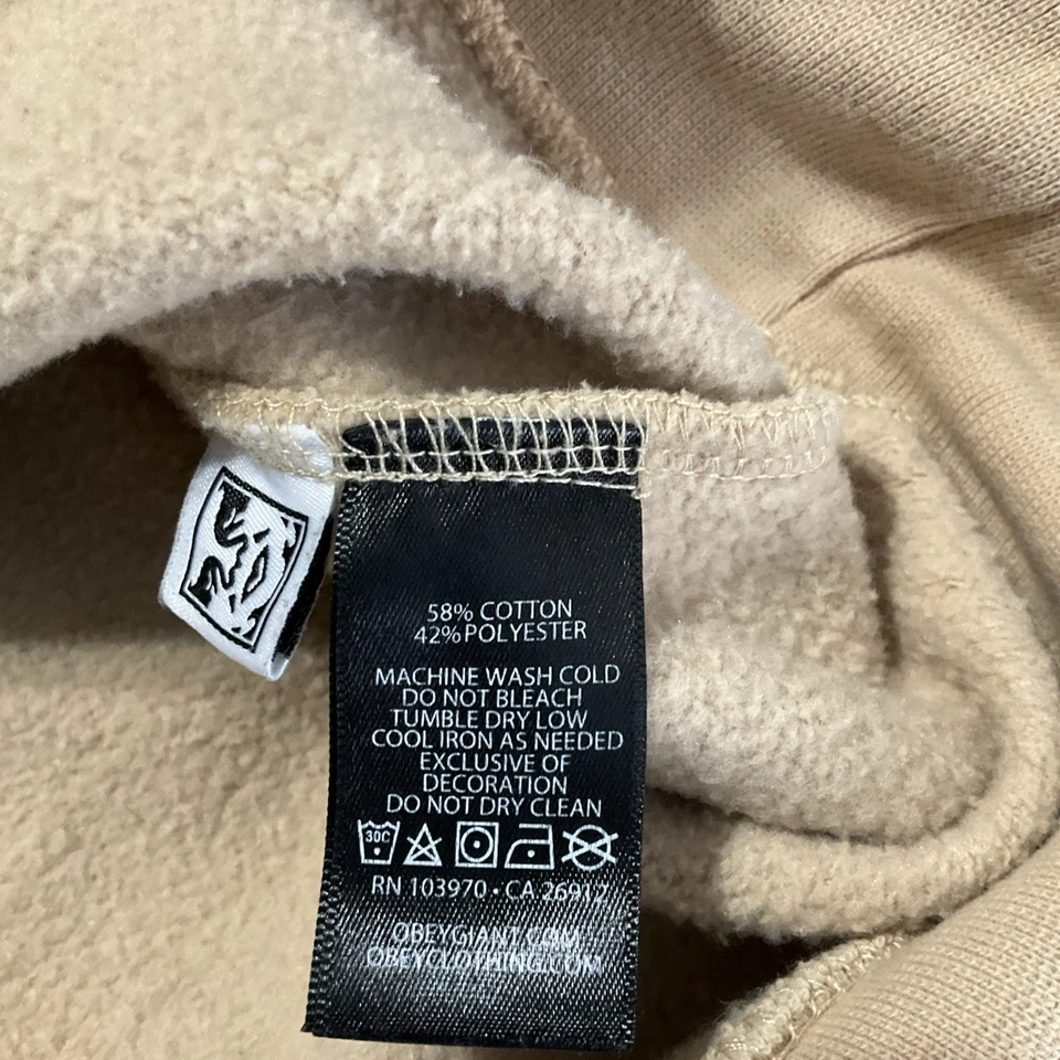 OBEY Nana Crewneck Sweatshirt Women’s Medium Beige Graphic Pullover NWT - Image 4 of 4