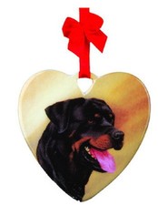 ROTTWEILER CERAMIC HEART ORNAMENT DOG BREED sale NEW IN PKG Gift