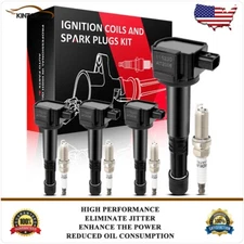 Ignition Coils & Iridium Spark Plugs Kit For Honda Accord L4 2.4L 2013-2017