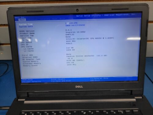 Dell Inspiron 14-3452 Intel N3050 @ 1.6 GHz 8GB RAM 32GB eMMC Win 10 - Picture 2 of 10