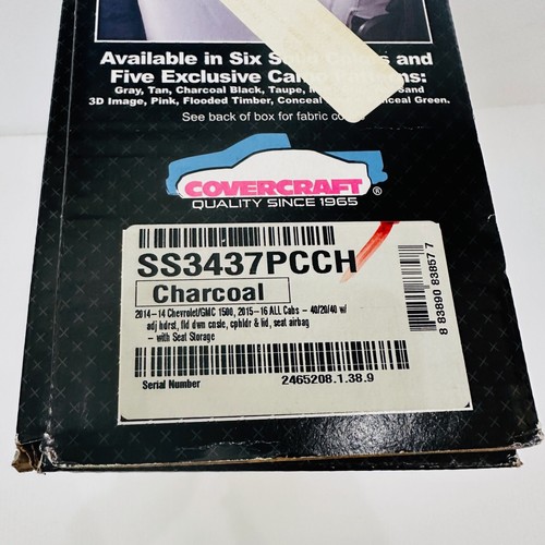 Cubierta de asiento personalizada Covercraft SeatSaver carbón 14 Chevy GMC 1500 SS3437PCCH - Imagen 8 de 24