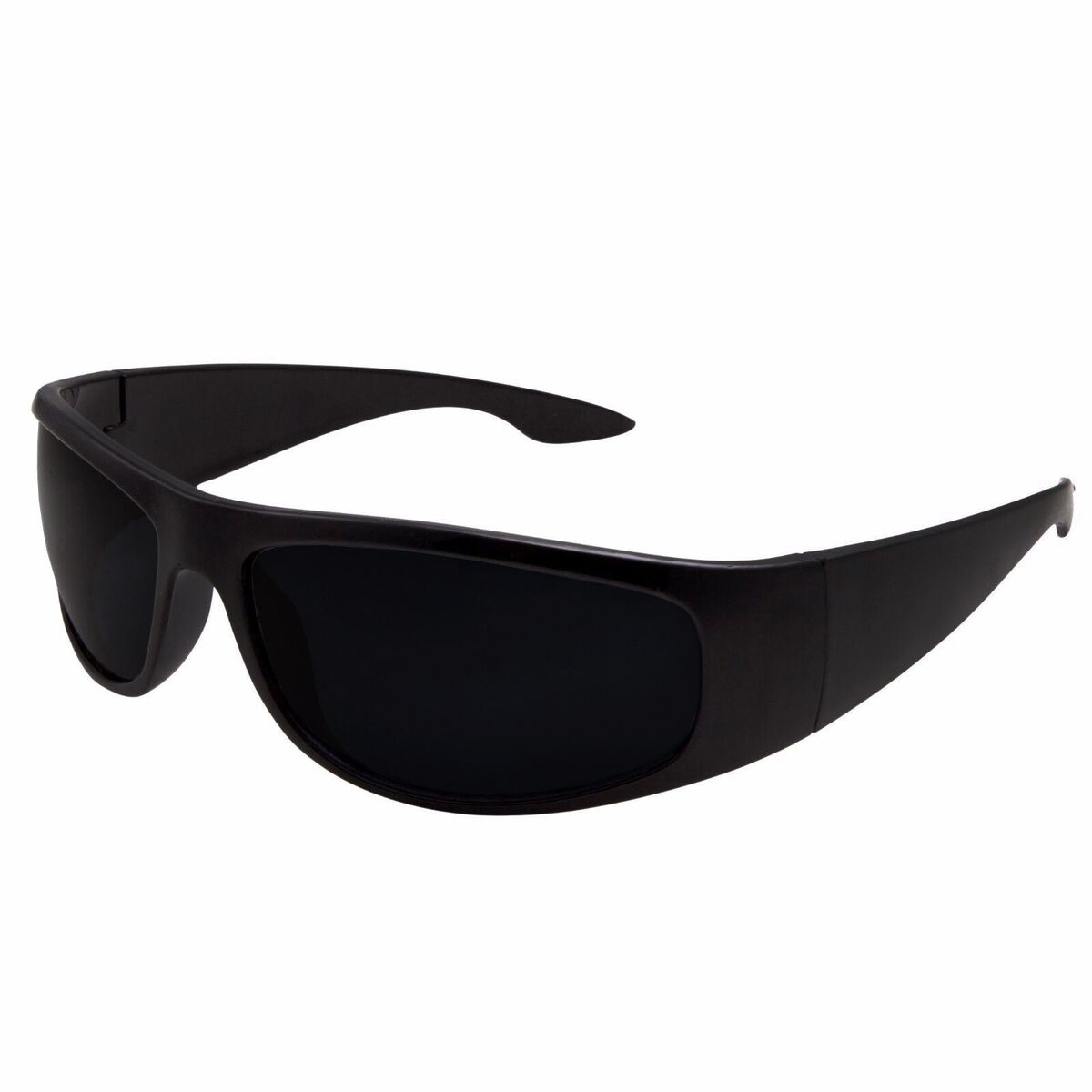 Matte Black Super DARK Lens Biker Wrap Around Chopper Sunglasses Gangster  Cholo