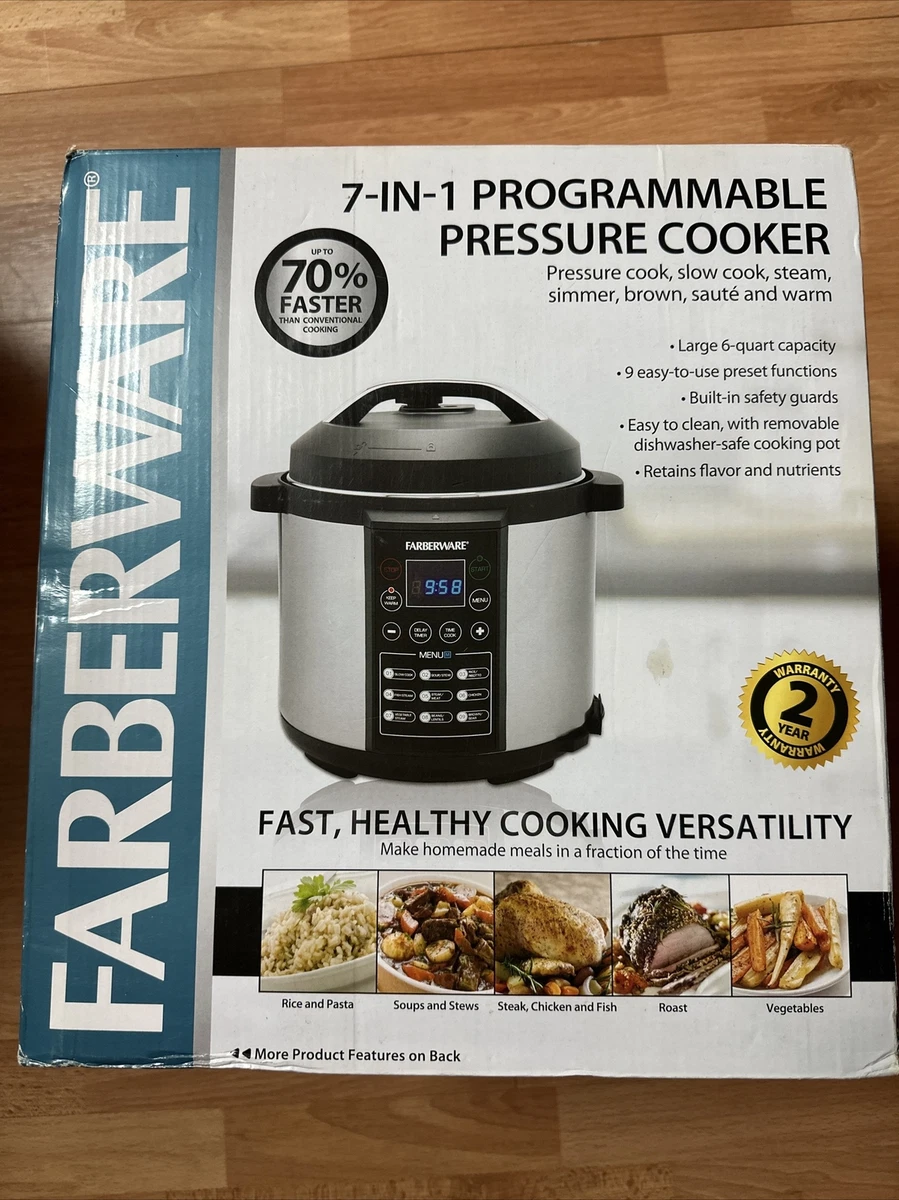 Farberware 6 Quart Programmable Digital Pressure Cooker - Silver