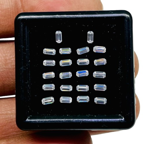 VVS 22 Pcs D Color Loose White Moissanite 3x1.5mm Emerald Cut Wholesale Lot - Picture 5 of 8