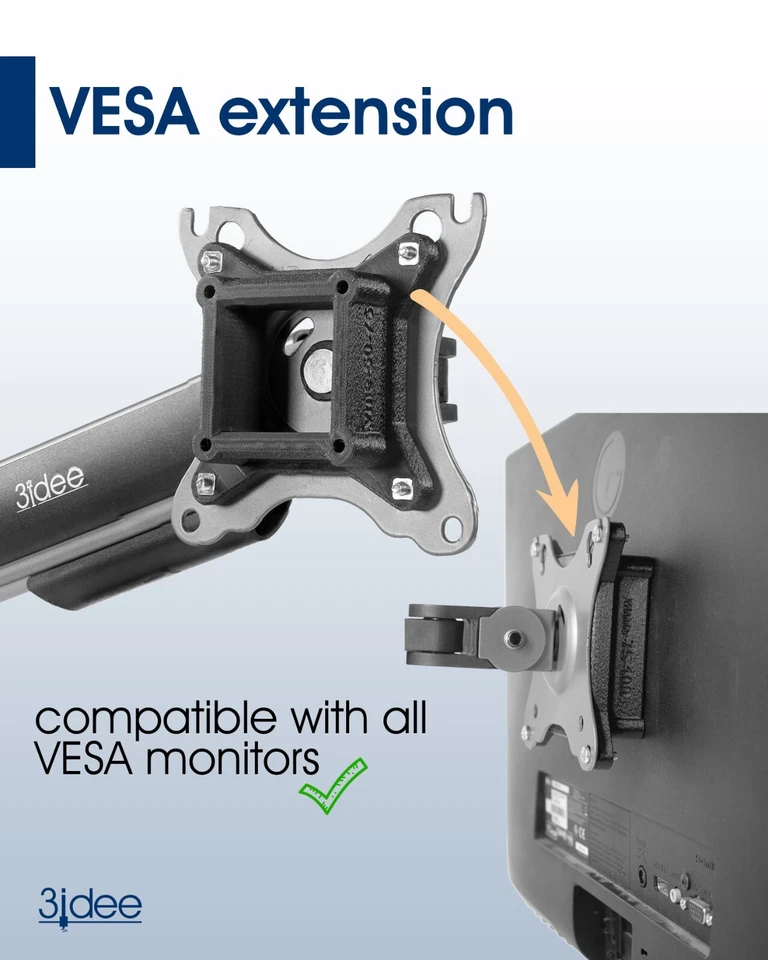 VESA Adapter Erweiterung von 50x50, 75x75 auf 100x100mm - Bild 3 von 4