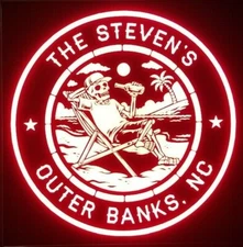 Custom Skeleton LED Bar Sign – 12x12 Light-Up Beach Island Beer Design