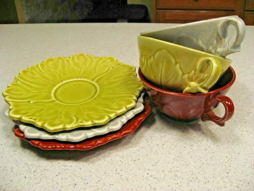 Vintage Steubenville Woodfield Leaf Pattern Cup and Saucer - Choice of Colors  