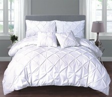 Image of Super Genuine Top Class Pintuck Duvet Cover Bedding Set, Hand Stitched 68- Pick