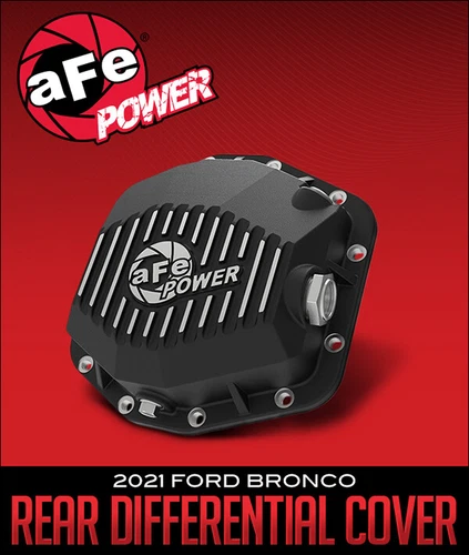 2021-2022 Ford Bronco 2.3L 2.7L aFe Rear Differential Cover Black 46-71290B