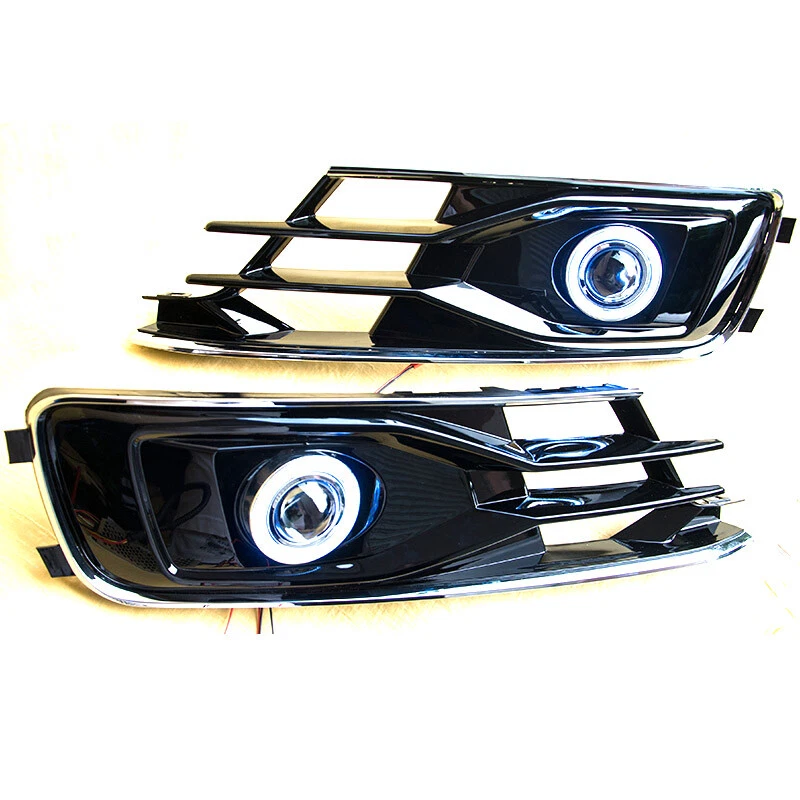 Brand New LED COB Angel Eyes+HID Lamp Projector Lens Foglights For Audi A6 2016 Foto 3 de 4