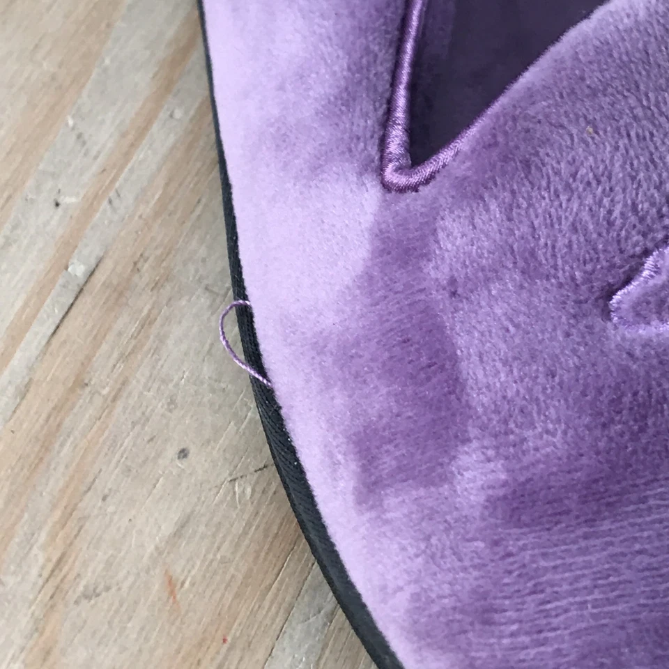 Dearfoams Shoes Womens 9-10 Slip On Purple Faux Fur Round Toe Casual Comfort - Image 4 of 4