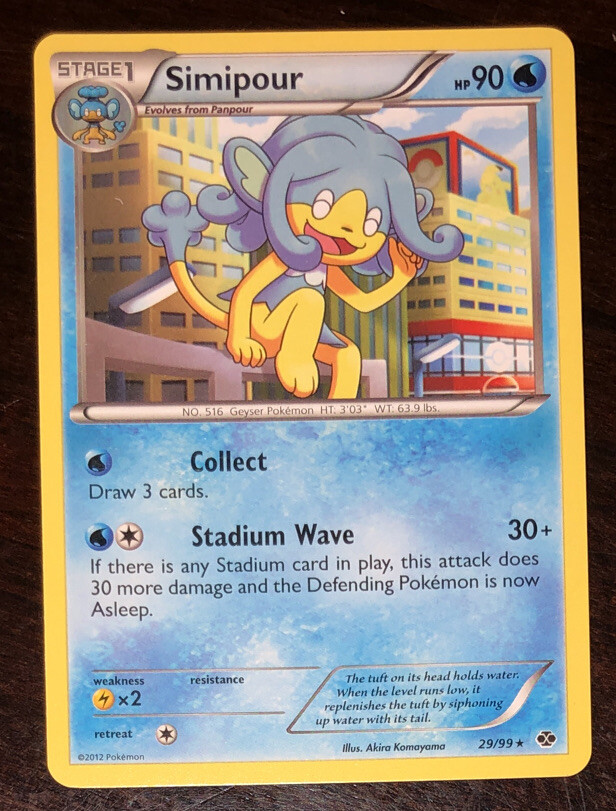 Simipour 29/99 Pokemon Card BW NEXT DESTINIES Water Type RARE Near Mint NEW x1
