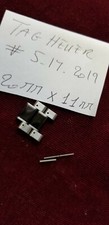 2 TAG HEUER MODEL 5-17-2019 WATCH LINKS 20 MM X 11 MM BLK/SILVER WITH PIN