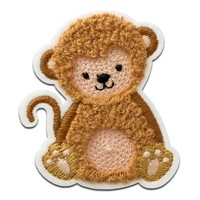 Affe Flauschig Tier - AufnäHer, BüGelbild, AufbüGler, GrößE: 6 X 5 Cm