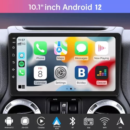 32GB für Jeep Wrangler JK 2007-2016 Android 13 Autoradio Carplay GPS Navi WiFi - Picture 1 of 16