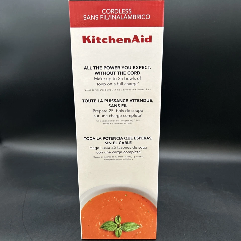 Batidora de mano inalámbrica KitchenAid velocidad variable blanca (KHBBV53WH) Foto 2 de 4