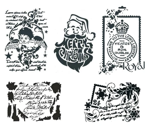 Schablone A4 Schrift Texte Weihnachten, zum Auftragen von Farbe Heike Schäfer