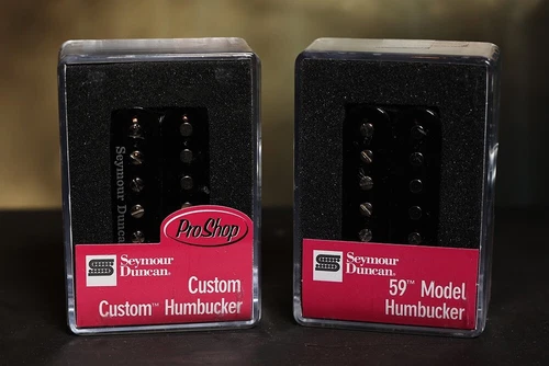 SEYMOUR DUNCAN SH-11 Custom Custom & SH-1N 59 4c Humbucker Pickup Set Black