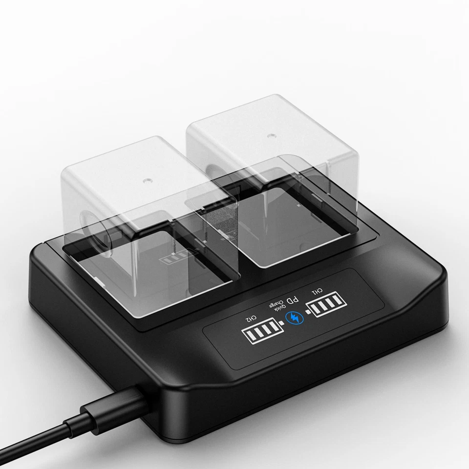 TQTHL PD Fast Charging LCD Dual Battery Charger Station for Arlo Pro,Arlo Pro 2 Camera