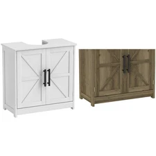 HOMCOM Pedestal Sink Storage Cabinet, Bathroom Sink Cabinet