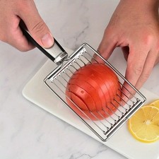 Stainless Steel Meat / Tomato Slicer Safety Manual Kitchen Cutting Tool USA NEW