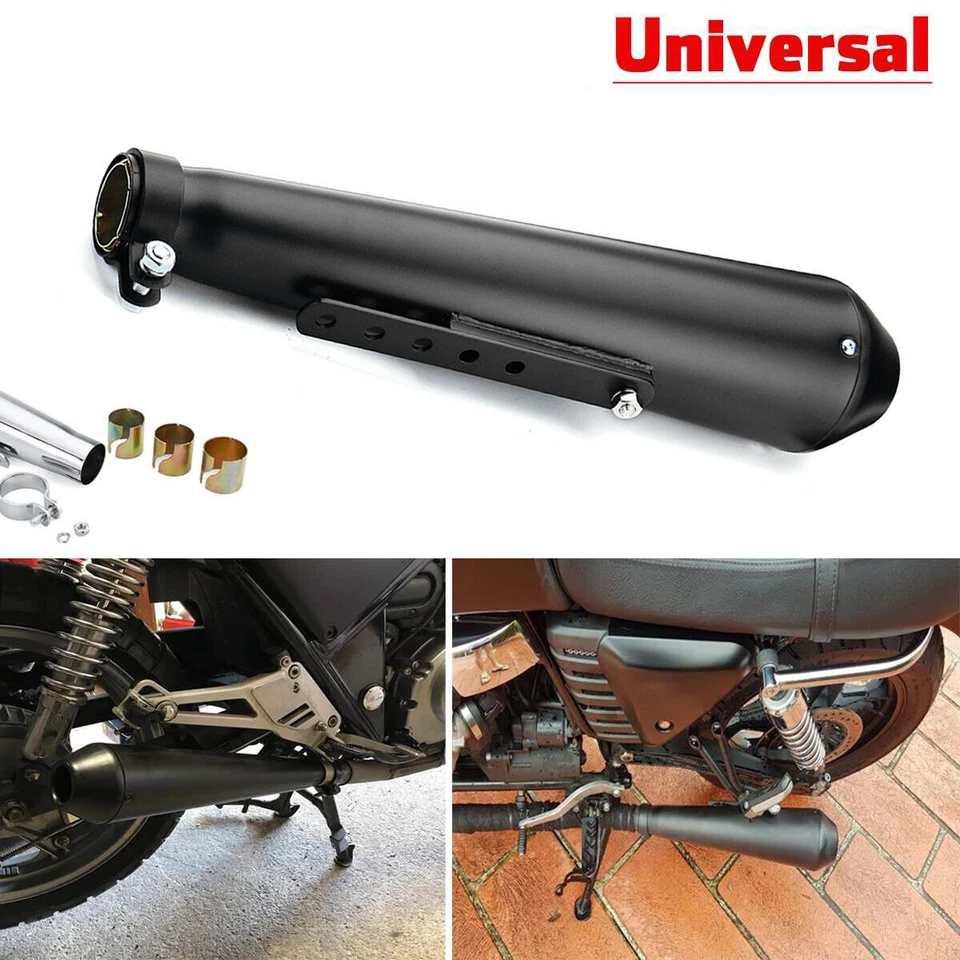 2X Fit For Harley Reverse Cone Megaphone Exhaust Pipes Motorcycle Mufflers Black Foto 2 de 4