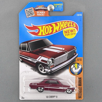 Hot Wheels '63 Chevy II Red Muscle Mania 8/10 128/250 2016 First Release