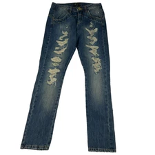 Space Style Concept Womens Jeans Sz US 4 IT 40 Distressed Straight Mid Rise NWT