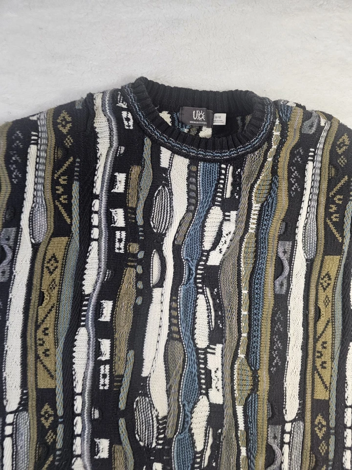 VTG 3D Abstract Urban Outfitters US Medium Grandpa Cosby Sweater Biggie Multico - Image 4 of 4