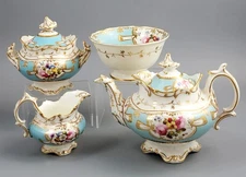 Old Paris Porcelain Tea Service, Petit Style, Louis-Philippe I period, c. 1840
