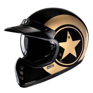 HJC V60 Motorcycle Helmet Nyx Gold Black Retro Vintage