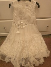 Girls White Party Dress 4-5year Old