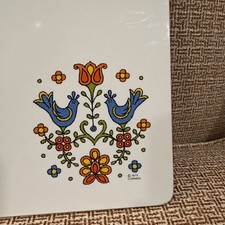 Vtg 1975 Corning Ware Glass Bird Cutting Boar...