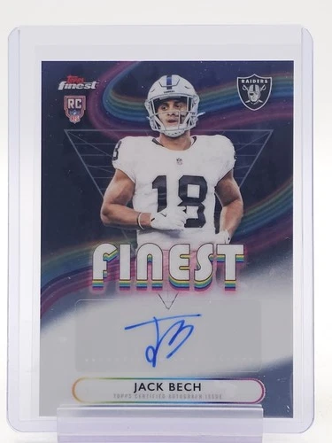 JACK BECH 2025 TOPPS FINEST ROOKIE FINEST AUTOGRAPH #RFA-JBE RAIDERS Q3668-4