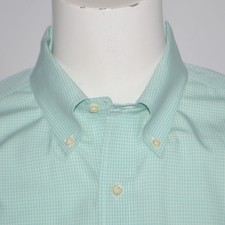 BROOKS BROTHERS Regent Non Iron Mint Green Check Cotton Dress Shirt 16.5 32/33