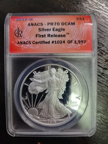 2010-W ANACS PR70 DCAM 1 oz American Silver Eagle Proof .999 Coin
