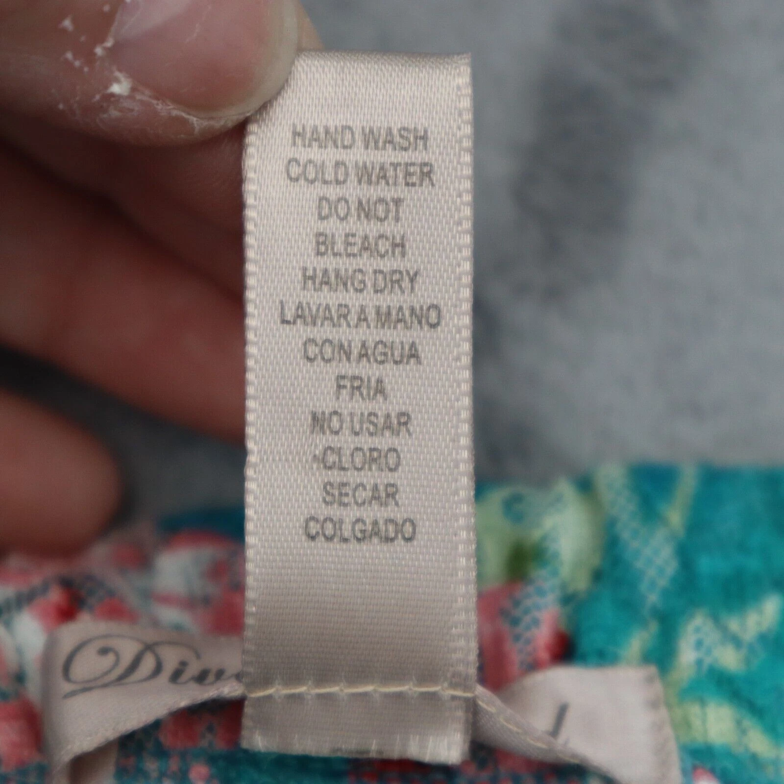 VETEMENTS Abito Diva Apparel donna S blu maglia floreale senza spalline cintura alto basso outwear