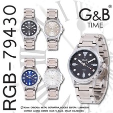 G&B Men's Metal Bracelet Quartz Wristwatch Colour 4 Ref RGB-79430
