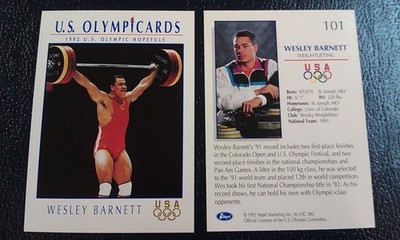 Wesley Barnett Weightlifter 1992 U.S. Olympic Hopefuls Impel Marketing Olympics