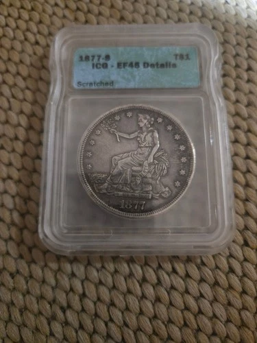 1877-S Trade Dollar - ICG XF Details (EF45 Details)