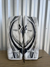 REEBOK SR9K ICE HOCKEY GOALIE LEG PADS 35”+2" - Lefevre - White Black