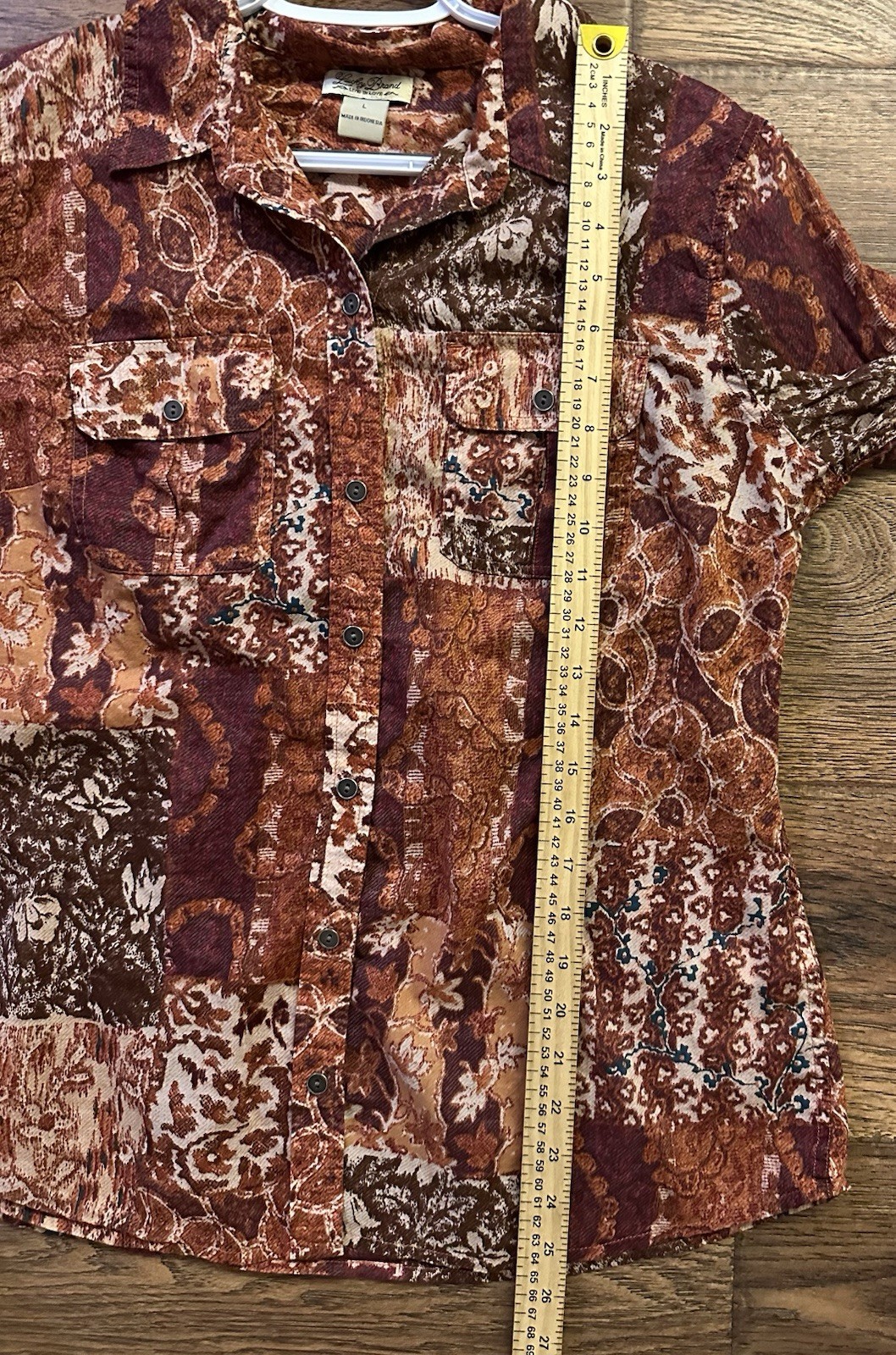 Lucky Brand Patchwork Boho Button Down Shirt Wome… - image 8